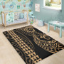 Hawaii Area Rug Hawaiian Map Kakau Style Gold