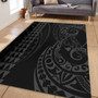 Hawaii Area Rug Hawaiian Map Kakau Style Gray