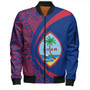 Guam Bomber Jacket Coat Of Arm Lauhala Circle