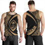 Guam Tank Top Coat Of Arm Lauhala Gold Circle