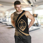 Guam Tank Top Coat Of Arm Lauhala Gold Circle