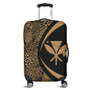 Hawaii Luggage Cover Kanaka Maoli Hawaiian Map Lauhala Gold Circle