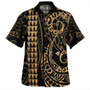 Hawaii Hawaiian Shirt Hawaiian Map Kakau Style Gold