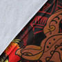 Hawaii Premium Blanket Hibiscus Polynesian Red Big Turtle
