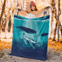Hawaii Premium Blanket Whale And Turtle In Sunset Polynesian