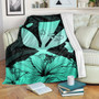 Hawaiian Premium Blanket Kanaka Maoli Hibiscus Polynesian Love Turquoise