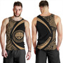 Federated States of Micronesia Tank Top Coat Of Arm Lauhala Gold Circle