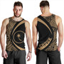 Chuuk Tank Top Coat Of Arm Lauhala Gold Circle