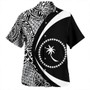 Chuuk Hawaiian Shirt Coat Of Arm Lauhala White Circle