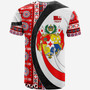 Tonga Polynesian Curve T-Shirt - Custom Tongan Kupesi Ngatu Patterns With Tonga Coat Of Arms