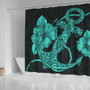 Hawaii Shower Curtain Anchor Poly Tribal Turquoise