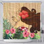 Hawaii Shower Curtain Beautiful Hula Girl Hibiscus Tropical