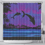 Hawaii Shower Curtain Dolphin Dance In Night
