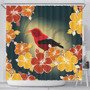 Hawaii Shower Curtain Honeycreeper Hibiscus