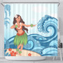 Hawaii Shower Curtain Hula Dance Cartoon