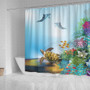 Hawaii Shower Curtain Ocean Cartoon