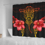 Hawaii Shower Curtain Polynesian Hibiscus Animal