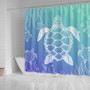 Hawaii Shower Curtain Turtle Gardiant Background