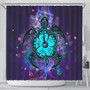 Hawaii Shower Curtain Turtle Hibiscus Galaxy Violet