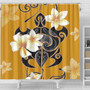 Hawaii Shower Curtain Turtle Poly Trinal Plumeria Yellow