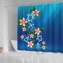 Hawaii Shower Curtain Turtle Polynesian Plumeria Ocean