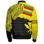 Kanaka Maoli Bomber Jacket Polynesian Flag With Coat Of Arms