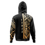 Samoa Hoodie - Samoa Coat Of Arms With Polynesian Tribal Pattern Gold