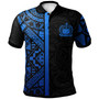 Samoa Polo Shirt - Samoa Coat Of Arms With Polynesian Tribal Pattern Blue