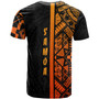 Samoa T-Shirt - Samoa Coat Of Arms With Polynesian Tribal Pattern Orange