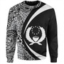 Pohnpei Sweatshirt Coat Of Arm Lauhala White Circle