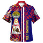 American Samoa Polynesian Short Sleeve Shirt - Custom Samoa Muamua Le Atua With Seal And Mamanu Siapo Patterns