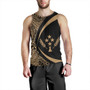 Kosrae Tank Top Coat Of Arm Lauhala Gold Circle