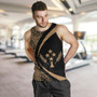 Kosrae Tank Top Coat Of Arm Lauhala Gold Circle