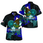 American Samoa Short Sleeve Shirt - Custom American Samoa Pride Bald Eagle And Turtles Polynesian Patterns