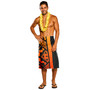 Samoa Lavalava - Samoa Coat Of Arms With Polynesian Tribal Pattern Orange