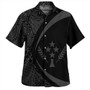 Kosrae Hawaiian Shirt Coat Of Arm Lauhala Gray Circle