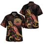 American Samoa Short Sleeve Shirt - Custom American Samoa Seal With Turtle Blooming Hibiscus Gold