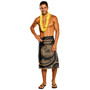 American Samoa Polynesian Gold Tribal Wave Lavalava