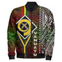 Vanuatu Bomber Jacket - Vanuatu Independence Anniversary Flag Style Polynesian Patterns