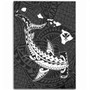 Hawaii Area Rug Hawaiian Native Map Hammerhead Shark White