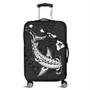 Hawaii Luggage Cover Hawaiian Native Map Hammerhead Shark White