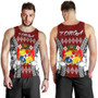 Tonga Men Tank Top - Pattern Inspired By Tonga And Polynesian With Coat Of Arms