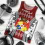 Tonga Men Tank Top - Pattern Inspired By Tonga And Polynesian With Coat Of Arms