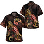 Tonga Short Sleeve Shirt - Custom Tonga Coat Of Arms With Polynesian Turtle Blooming Hibiscus Gold