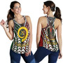 Vanuatu Women Racerback Tank - Vanuatu Independence Anniversary With Arm Polynesian Patterns