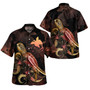 Papua New Guinea Short Sleeve Shirt - Custom PNG Pride With Polynesian Turtle Blooming Hibiscus Gold