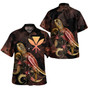 Hawaii Kanaka Maoli Short Sleeve Shirt - Custom Hawaii Pride With Polynesian Turtle Blooming Hibiscus Gold