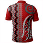 New Zealand Polo Shirt Maori Fabic Pattern Silvers Fern