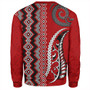 New Zealand Sweatshirt Maori Fabic Pattern Silvers Fern