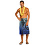 Hawaii Lavalava Hawaiian Map Kakau Blue Style